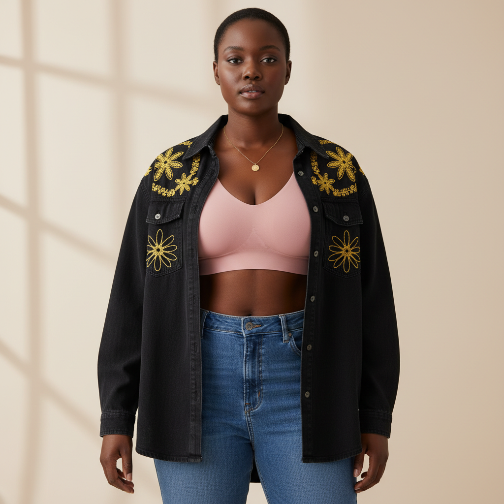 Vue de face - soutien-gorge rose avec veste noire